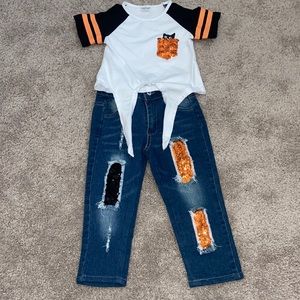 Sparkle in pink Halloween cat set